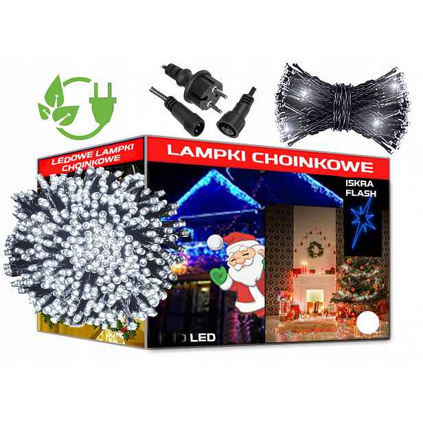 vánoční osvětlení na stromeček 500 Led Flash Studená Bílá Vánoční Světla Na Stromeček Svátky Blikání