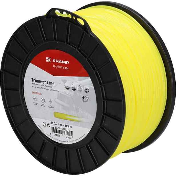 Žací struna Ø 3 mm 169 m kulatá žlutá Kramp NL30169RKR