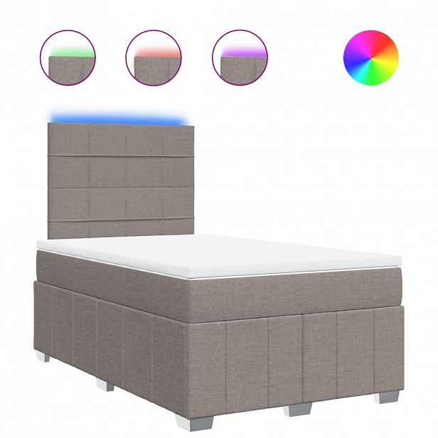 vidaXL Box spring postel s matrací taupe 120x200 cm textil
