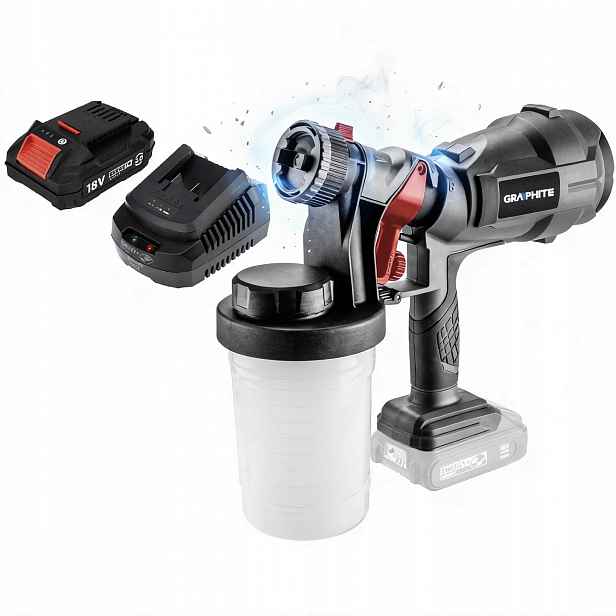 Graphite Stříkací Pistole Hvlp Energy+ 18V 58GE103 Akumulátor 2AH Set