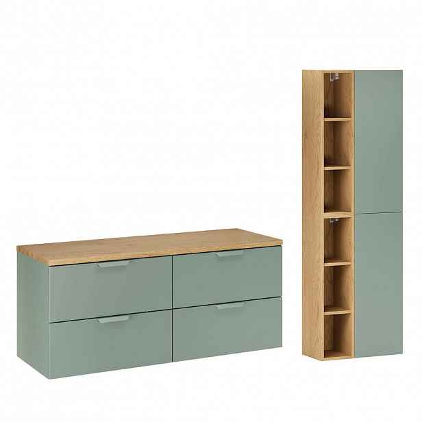 Petits-meubles KOUPELNOVÝ NÁBYTEK 120.6cm Oria 2er-Set Zelená