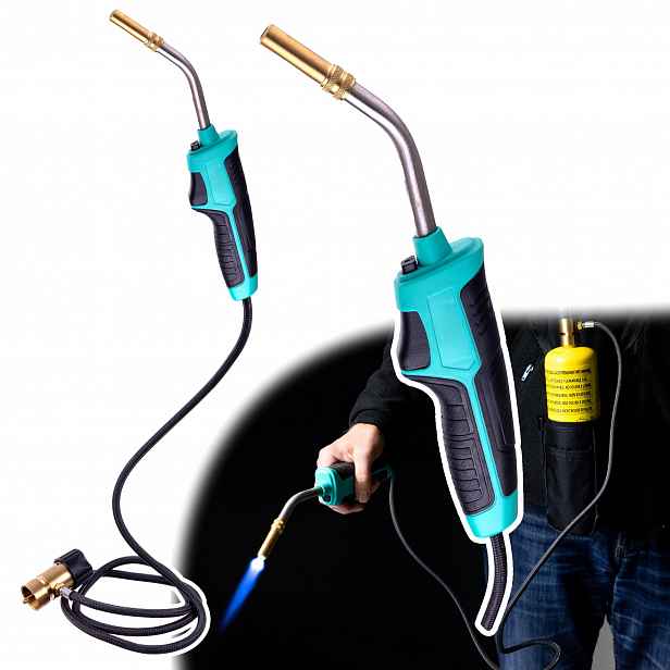 Plynový Hořák Mapp Propan Piezo Dvě Trysky Pro Pájení Hadice 1,2 m 110CGA