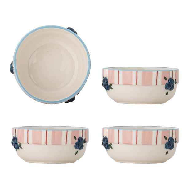 Růžové/krémové keramické polévkové misky v sadě 4 ks 295 ml Carry – Bloomingville
