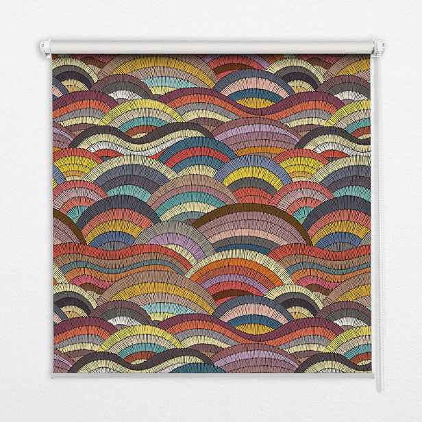 TULUP VNITŘNÍ roleta - okenní roleta - roleta - 90x180 cm - Vlny a půlkruhy
