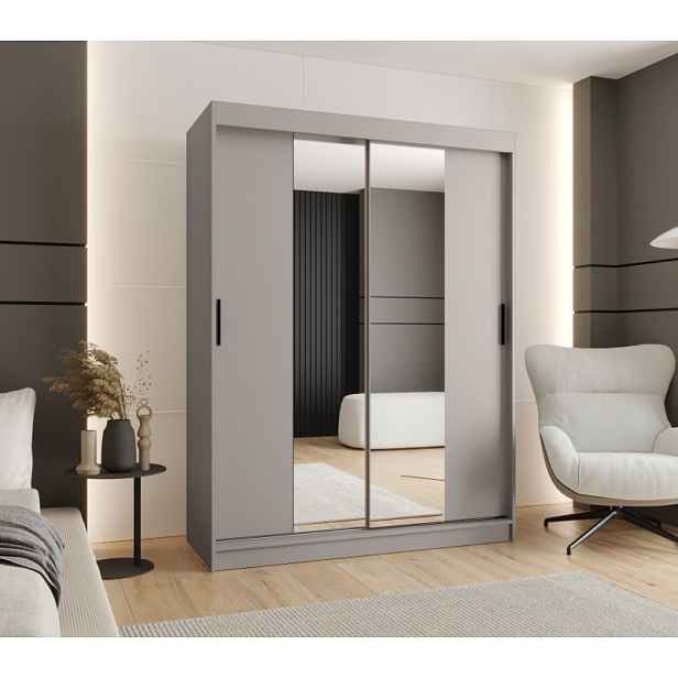 Šatní skříň 150 cm CASANDRA se zrcadlem - kašmír