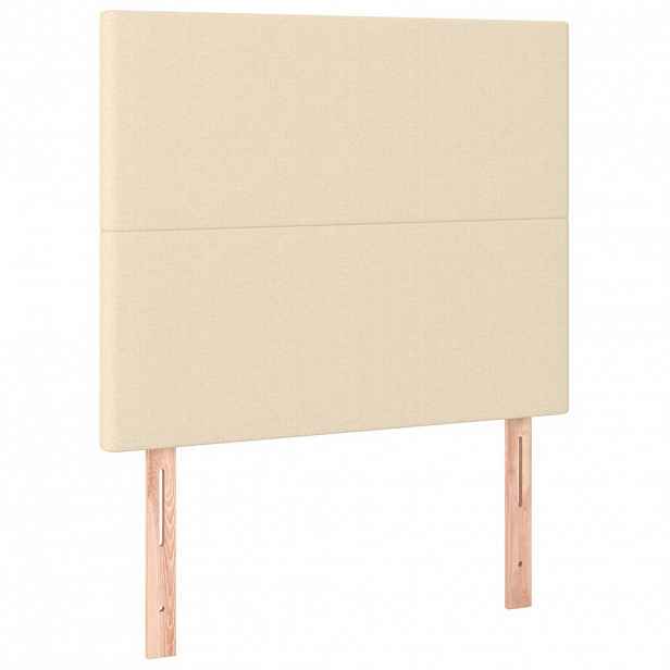 vidaXL Čelo postele krémové 80x5x118/128 cm látkové