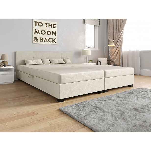 Americká postel s úložným prostorem 180x200 ROSIE 16 - ecru