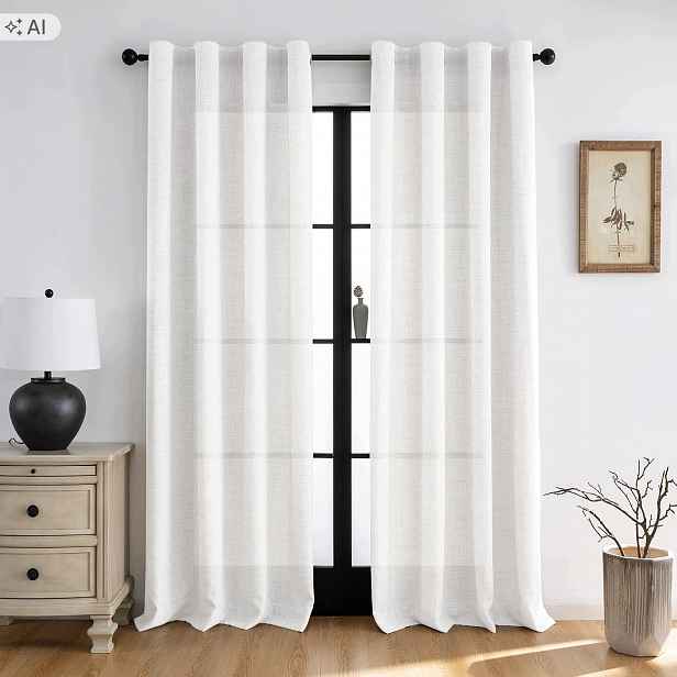 Hotové záclony 140 x 245 cm, 2 ks, bílé s řasící páskou