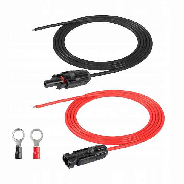 Solární prodlužovací kabel SinLoon 14AWG pro solární panely, 2 páry svorek, 2 m