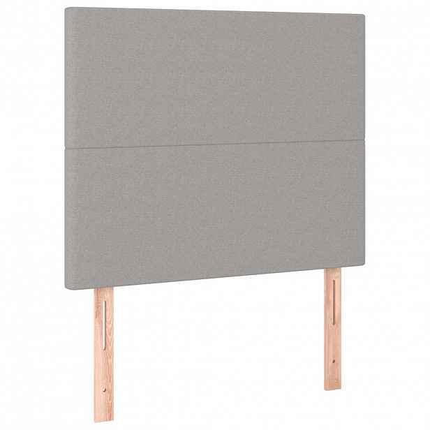 vidaXL Čelo postele světle šedé 90x5x118/128 cm látkové