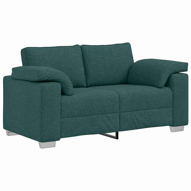 vidaXL Dvojsedačka Tmavě zelená 160 cm textil