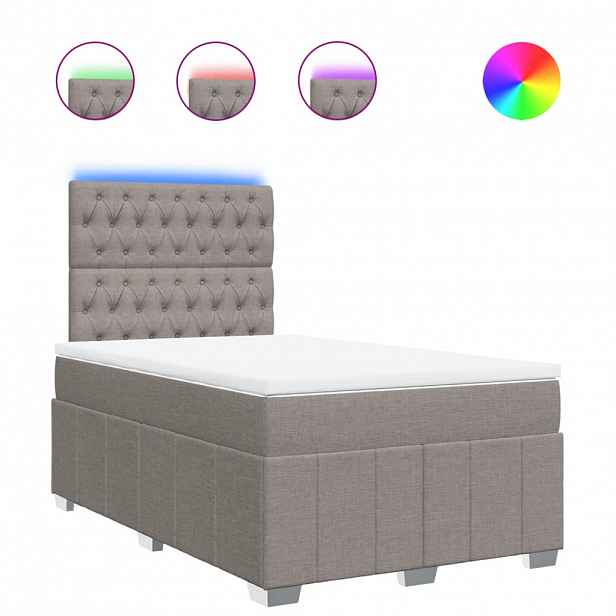 vidaXL Box spring postel s matrací taupe 120x200 cm textil