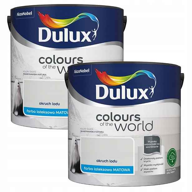 Set Dulux Barvy Světa 2x2,5L Barva Latexová Emulze Ledový Drobek 5L