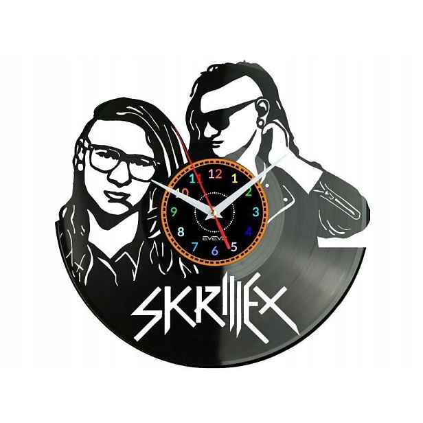Skrillex Dárek Originální dekorace do domu Hodiny z vinylové desky