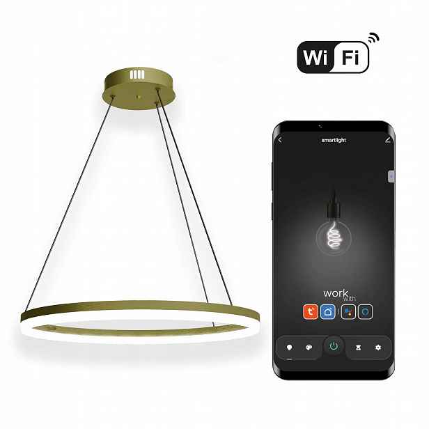 WiFi kruhová lampa Tuya 40 cm Led Zlatá závěsná lampa Ring Circle