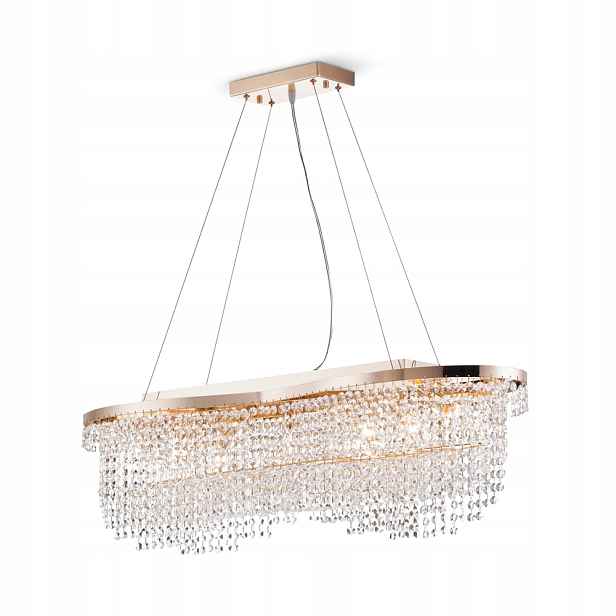 Závěsné svítidlo lustr zlatý s krystaly glamour horizontální 93 cm Maytoni