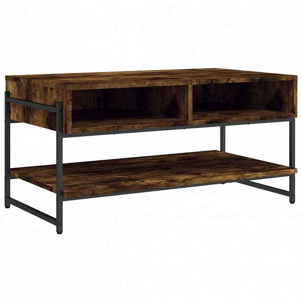 vidaXL Konferenční stolek kouřový dub 90 x 50 x 45 cm kompozitní dřevo