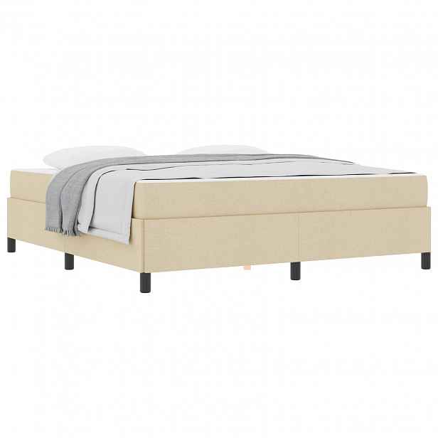 vidaXL Postel s boxspringem Krémová 180 x 200 cm textil