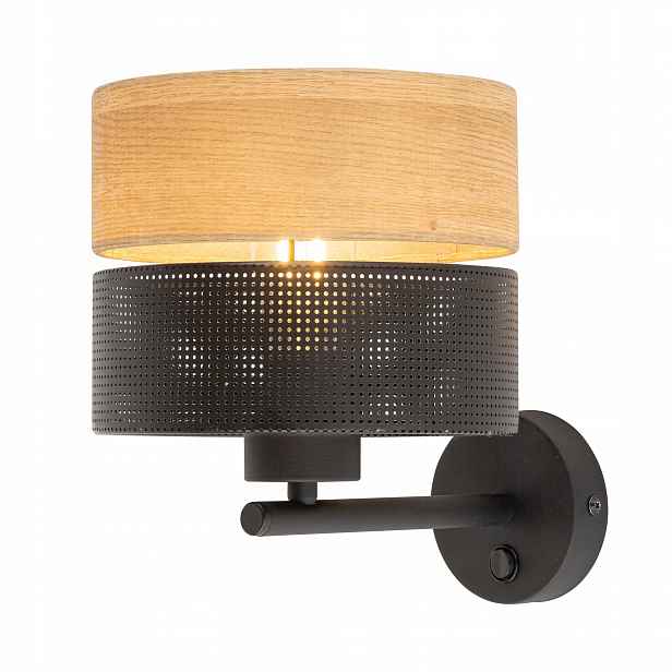 Nástěnná Lampa Tk Lighting Nicol 6539 Černý Dub E27 40W