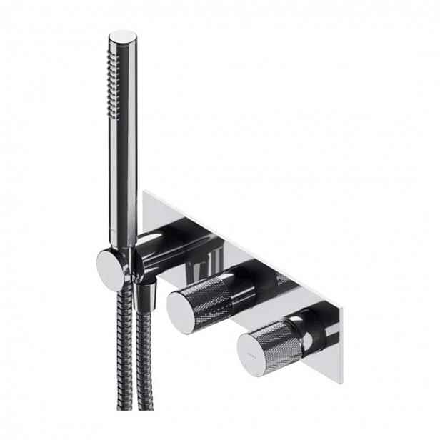 OMNIRES Contour - Baterie pod omítku s tělesem, pro 2 spotřebiče, s příslušenstvím, chrom CT8035-1CR