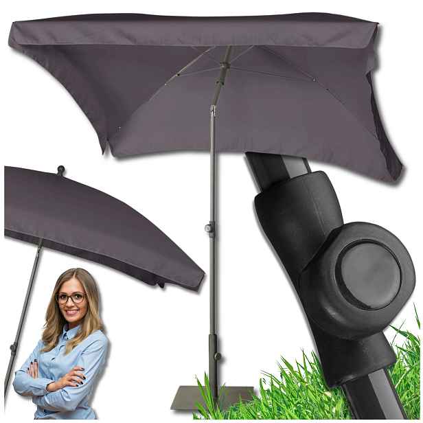 Parasol Zlomený Nastavitelný 2x1,3 m Obdélníkový Na Balkon 200x130 cm Antracit
