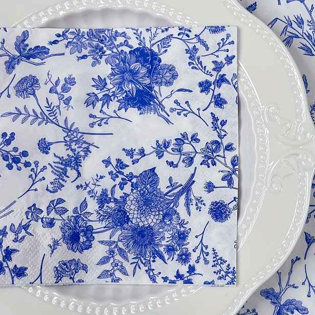 TEMU 20 listů/sada, jednorázové -bílé porcelánové potištěné ubrousky 10*10 palců, narozeninové svatební čajové párty restaurační párty dekorativní