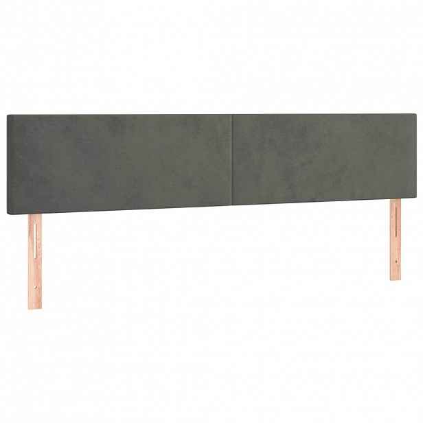 vidaXL Čela postele tmavě šedá 200x5x78/88 cm samet