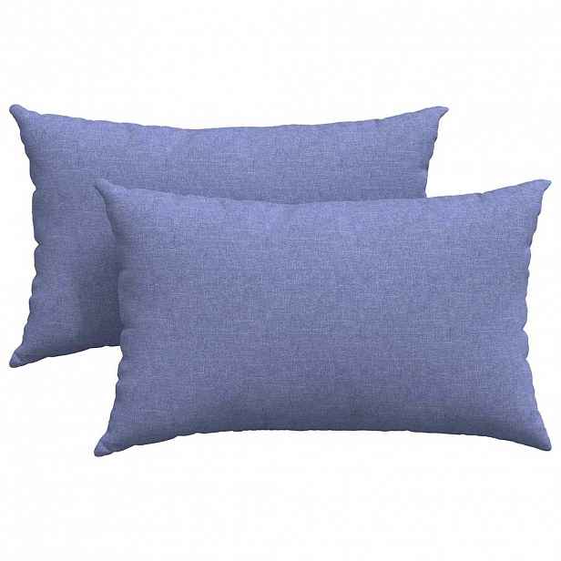 vidaXL Pohovkové polštáře 2 ks textil Modrá džínovina 50 x 30 cm