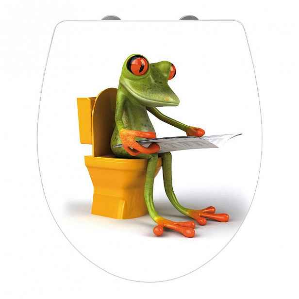 WC sedátko se snadným zavíráním Wenko Frog News, 45 x 38,8 cm