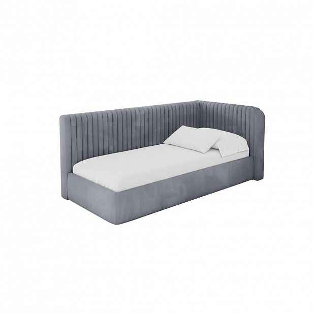 ALTDECOR JEDNOLŮŽKOVÁ POSTEL pro mládež s úložným prostorem, vlevo - AURY 90x200 šedá