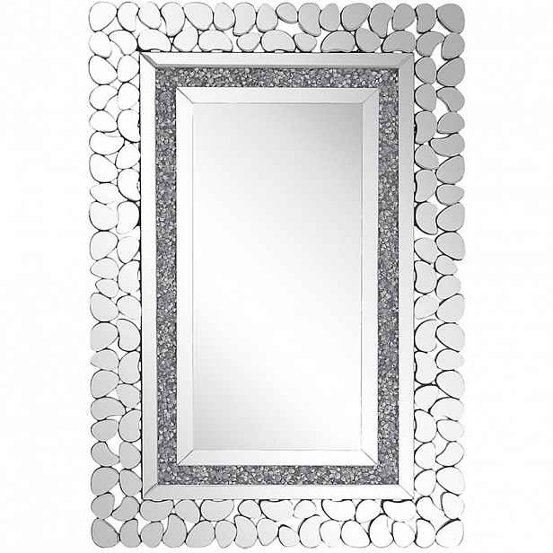 Beliani NÁSTĚNNÉ ZRCADLO stříbrné 60/90 cm Glitzer-Effekt Pabu