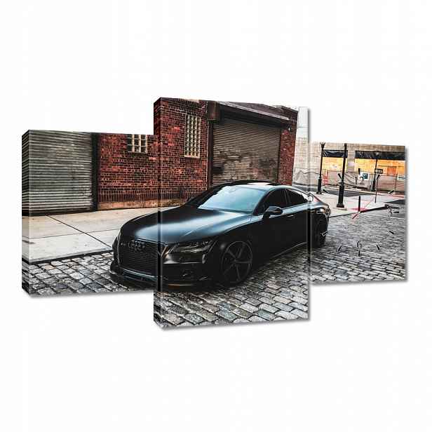 Nástěnné hodiny 100x60 černé Audi Rs