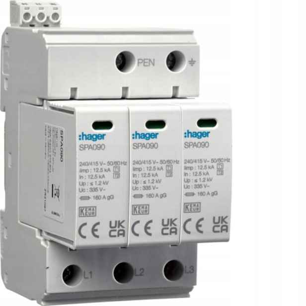 Omezovač přepětí T1+T2 Mov 3P Tn-c, Iimp 37,5kA In 50kA Up1,2kV kontakt Sp