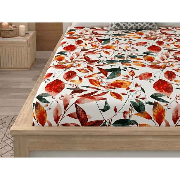 Prostěradlo z mikrovlákna AUTUMN LEAVES barevné 90x200 cm
