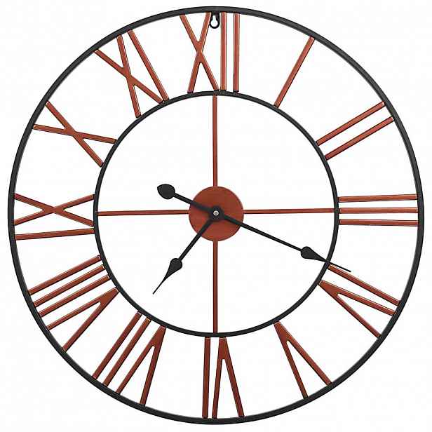 vidaXL Nástěnné hodiny kovové 58 cm červené