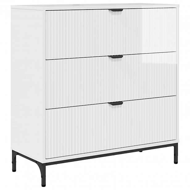 vidaXL Servírovací skříň Vysoce lesklá bílá 79,5 x 33 x 82 cm