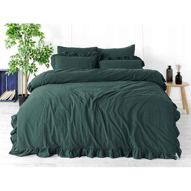 Povlečení bavlněné Dark GREEN/220X200(P) Stonewashed