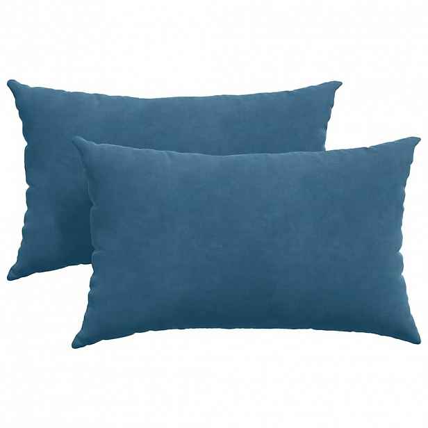 vidaXL Pohovkové polštáře 2 pcs Modrá 50 x 30 cm Žebrovaná látka