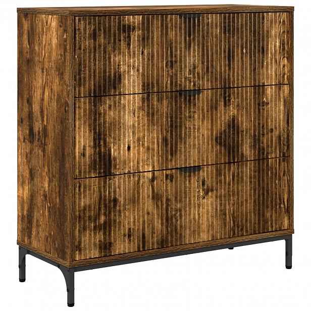 vidaXL Servírovací skříň Kouřový dub 79,5 x 33 x 82 cm