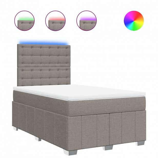 vidaXL Box spring postel s matrací taupe 120x200 cm textil