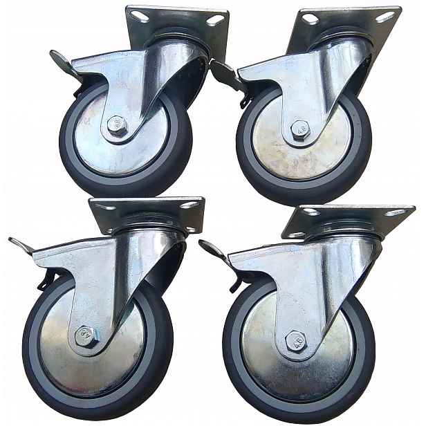 Sada koleček 100 mm 4 ks kolečka kolečko nábytkové