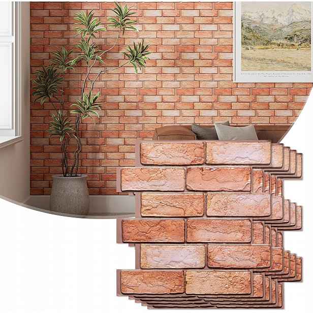 20X Samolepicí Tapeta Na Zeď Cihla 3D Nástěnné Panely Pěna Kámen Zeď