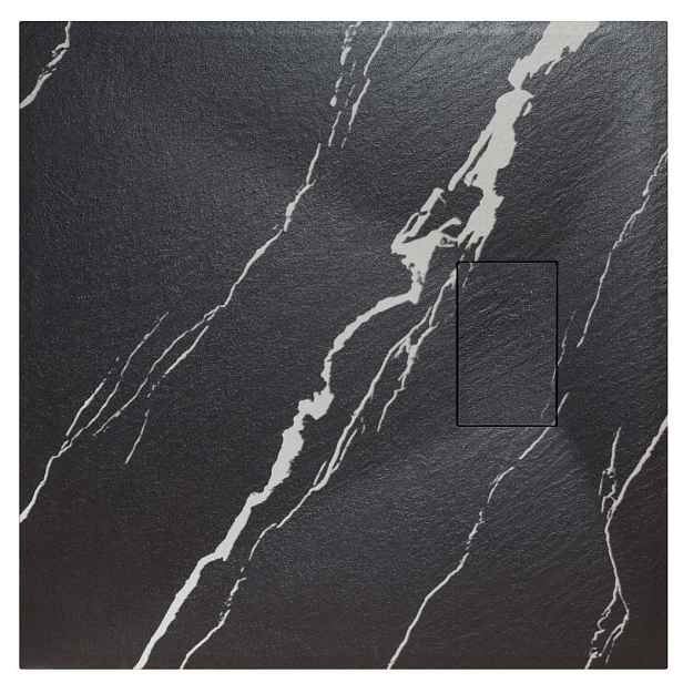 BESCO Čtvercová sprchová vanička VEXO MARBLE - černá — Barva - Černá , Nožičky k vaně - Bez nožiček, Rozměr A - 80, Rozměr B - 80