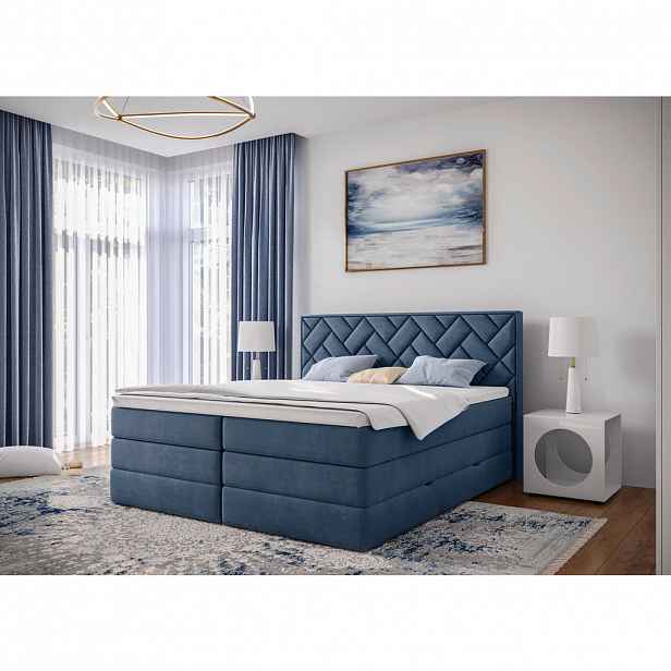 Livetastic POSTEL BOXSPRING, 160/200 cm, tmavě modrá