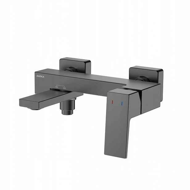 Nástěnná vanová baterie s pohyblivým výtokem Gun Grey Metal, Moderní, Pevná