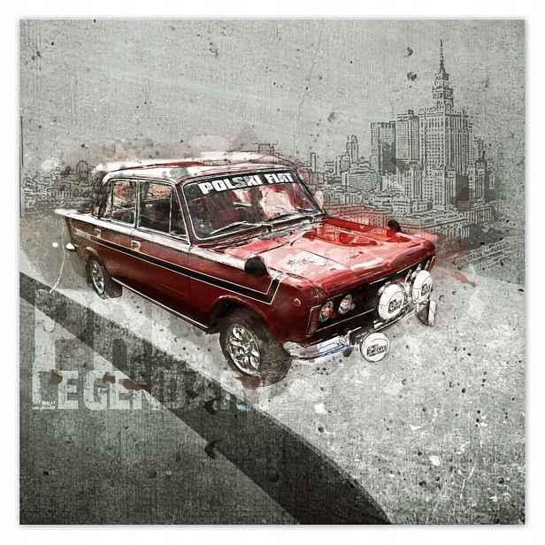 Plakáty 140x140 Červený Velký Fiat 125p