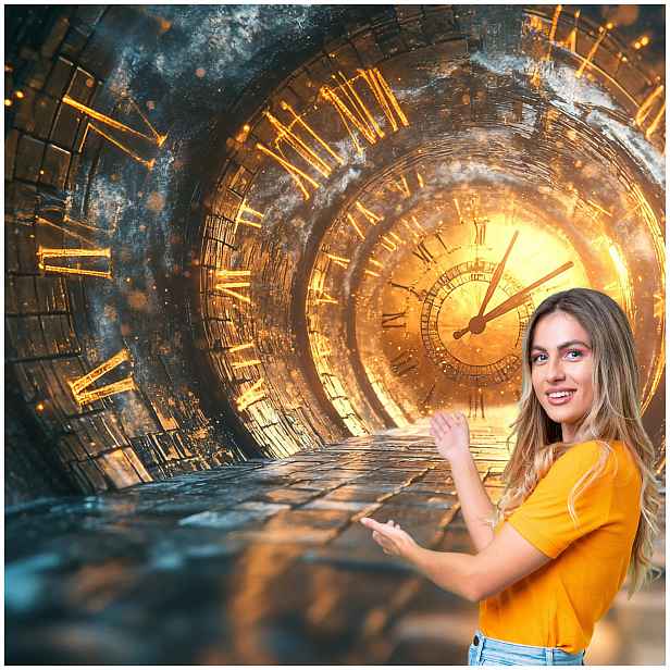 Fototapeta 3D Tunel Chodba Abstraktní časoprostorová 588x280 TUN19F