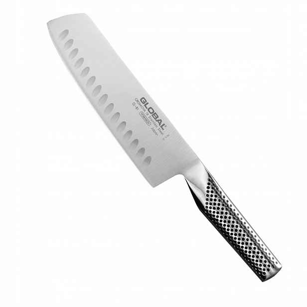 Nůž na zeleniny Global G-81 18 cm ryhovaný Cromova 18 Japonsko