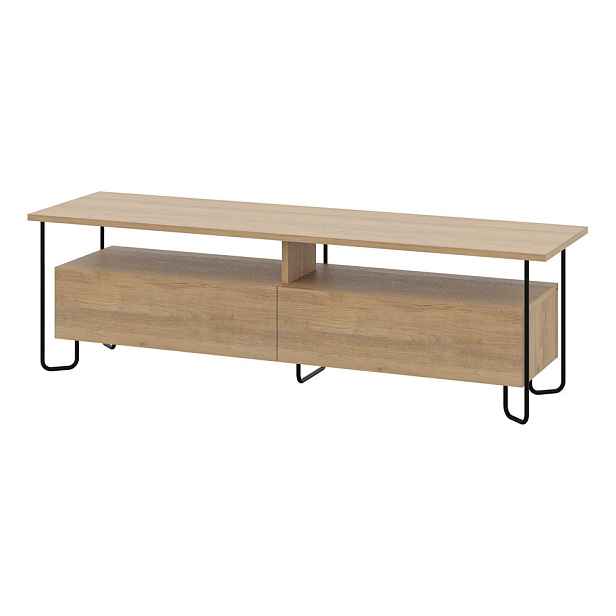 TV stolek v dekoru dubu v přírodní barvě 150x45 cm Dilly – Marckeric