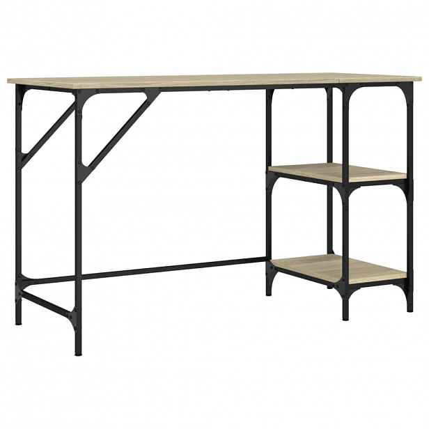 vidaXL Psací stůl dub sonoma 120 x 50 x 75 cm kov a kompozitní dřevo